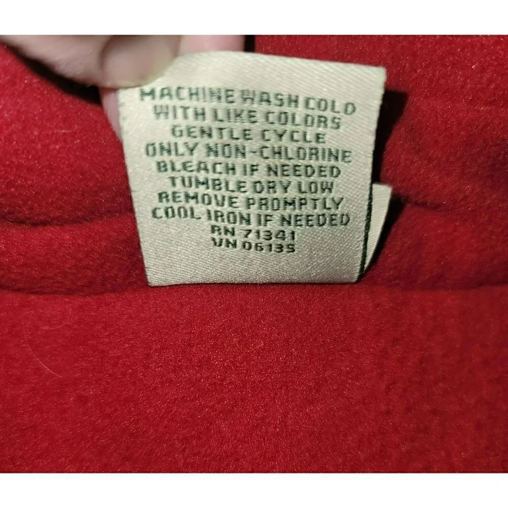 LL Bean Red Fair Isle Fleece Sweater Vest - Size Small